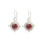 sterling silver deep red garnet dangle earrings