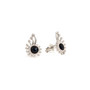 small sterling silver studs with faceted black onyx gemstones