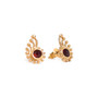 elegant small studs with rose cut red garnet gemstones elegant small studs with rose cut red garnet gemstones