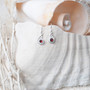 925 silver dangle earrings with rose cut garnet gems