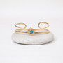 Silver Turquoise Gem Medallion Cuff Bracelet Silver Turquoise Gem Medallion Cuff Bracelet