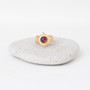 Silver Garnet Gem Medallion Ring