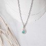 petite turquoise solid sterling silver charm necklace, sea theme