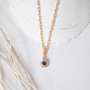 18k gold plated lapis shell charm pendant