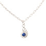 petite royal blue lapis gemstone solid sterling silver charm necklace, sea theme