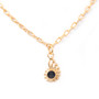 petite rose cut black onyx gold charm necklace, sea theme petite rose cut black onyx gold charm necklace, sea theme