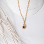 18k gold plated black onyx shell charm pendant