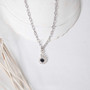 925 silver cute ocean theme necklace with onyx cabochon