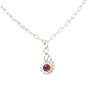 mozambique garnet gemstone solid sterling silver charm necklace, sea theme