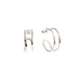 silver double hoops small