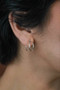 Silver Small Elliptic Double Hoop Earrings