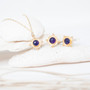 Gold Amethyst Medallion Stud Earrings Gold Amethyst Medallion Stud Earrings