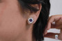 Silver Amethyst Medallion Stud Earrings Silver Amethyst Medallion Stud Earrings
