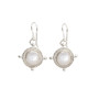 Gold Pearl Medallion Drop Earrings Gold Pearl Medallion Drop Earrings