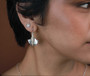 Silver Fan Shape Drop Earrings