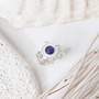 Gold Amethyst Gem Medallion Ring