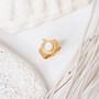 Gold Pearl Gem Medallion Ring
