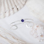 Silver Amethyst Gem Medallion Cuff Bracelet
