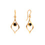 gold black onyx drop earrings