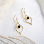 Silver Black Onyx Arabesque Gem Drops Small