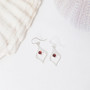 sterling silver garnet red gemstone earrings
 sterling silver garnet red gemstone earrings