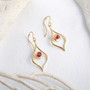 Silver Garnet Arabesque Gem Drops Small Silver Garnet Arabesque Gem Drops Small