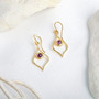 Gold Amethyst Arabesque Gem Drops Small