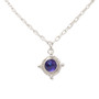 18" Silver Amethyst Gem Medallion Pendant Necklace 18" Silver Amethyst Gem Medallion Pendant Necklace