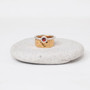 24K Gold Vermeil Garnet Iota Stacking Ring