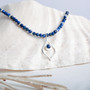 Gold Lapis Arabesque Bead Wrap Necklace Gold Lapis Arabesque Bead Wrap Necklace