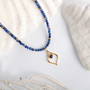 Gold Lapis Arabesque Bead Wrap Necklace Gold Lapis Arabesque Bead Wrap Necklace