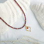 Gold Garnet Arabesque Bead Wrap Necklace Gold Garnet Arabesque Bead Wrap Necklace