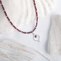 Gold Garnet Arabesque Bead Wrap Necklace Gold Garnet Arabesque Bead Wrap Necklace