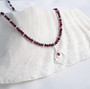 Silver Garnet Arabesque Bead Wrap Necklace