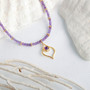 Gold Amethyst Arabesque Bead Wrap Necklace