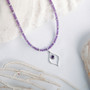 Silver Amethyst Arabesque Bead Wrap Necklace