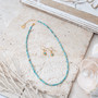 Delicate Gold Turquoise Gemstone Bead Necklace