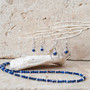 Delicate Silver Lapis Gemstone Bead Necklace