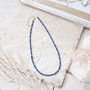 Delicate Silver Lapis Gemstone Bead Necklace