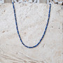 Delicate Silver Lapis Gemstone Bead Necklace