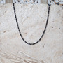 Delicate Silver Black Onyx Gemstone Bead Necklace