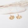 Gold Fan Shape Stud Earrings Gold Fan Shape Stud Earrings