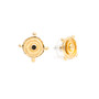 24kt yellow gold vermeil fashion coin stud earrings