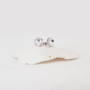 silver dome stud earrings