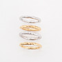gold and silver textured stacking rings