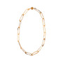 3 micron 18kt yellow gold plated hammered links chain necklace