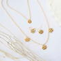 coin charm matching necklace and earrings set, 18k gold plated, 3 micron, anti tarnish coin charm matching necklace and earrings set, 18k gold plated, 3 micron, anti tarnish