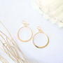 lightly hammered 30mm round looped dangle earrings, gold