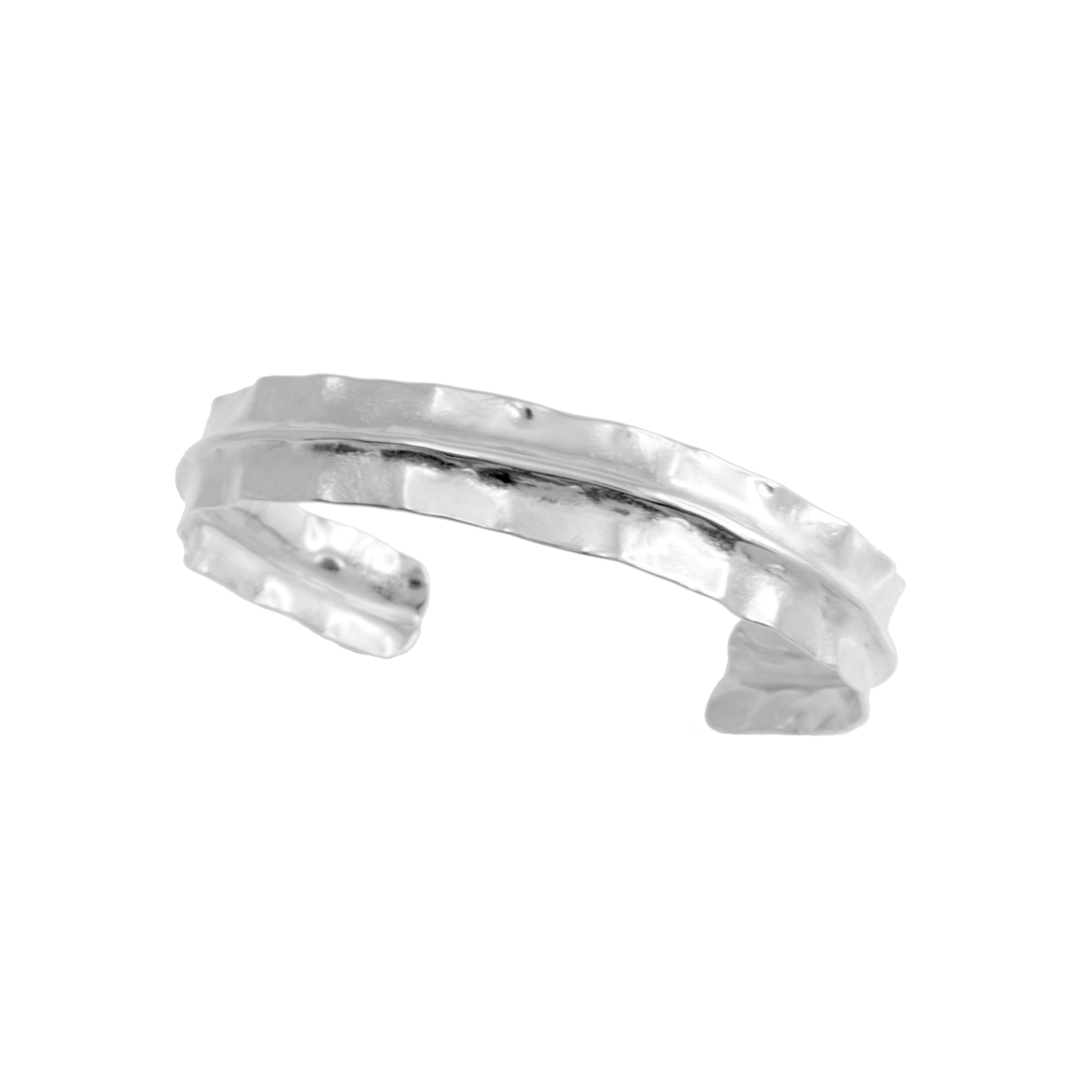 Unisex Hammered Sterling Silver Cuff Bracelet