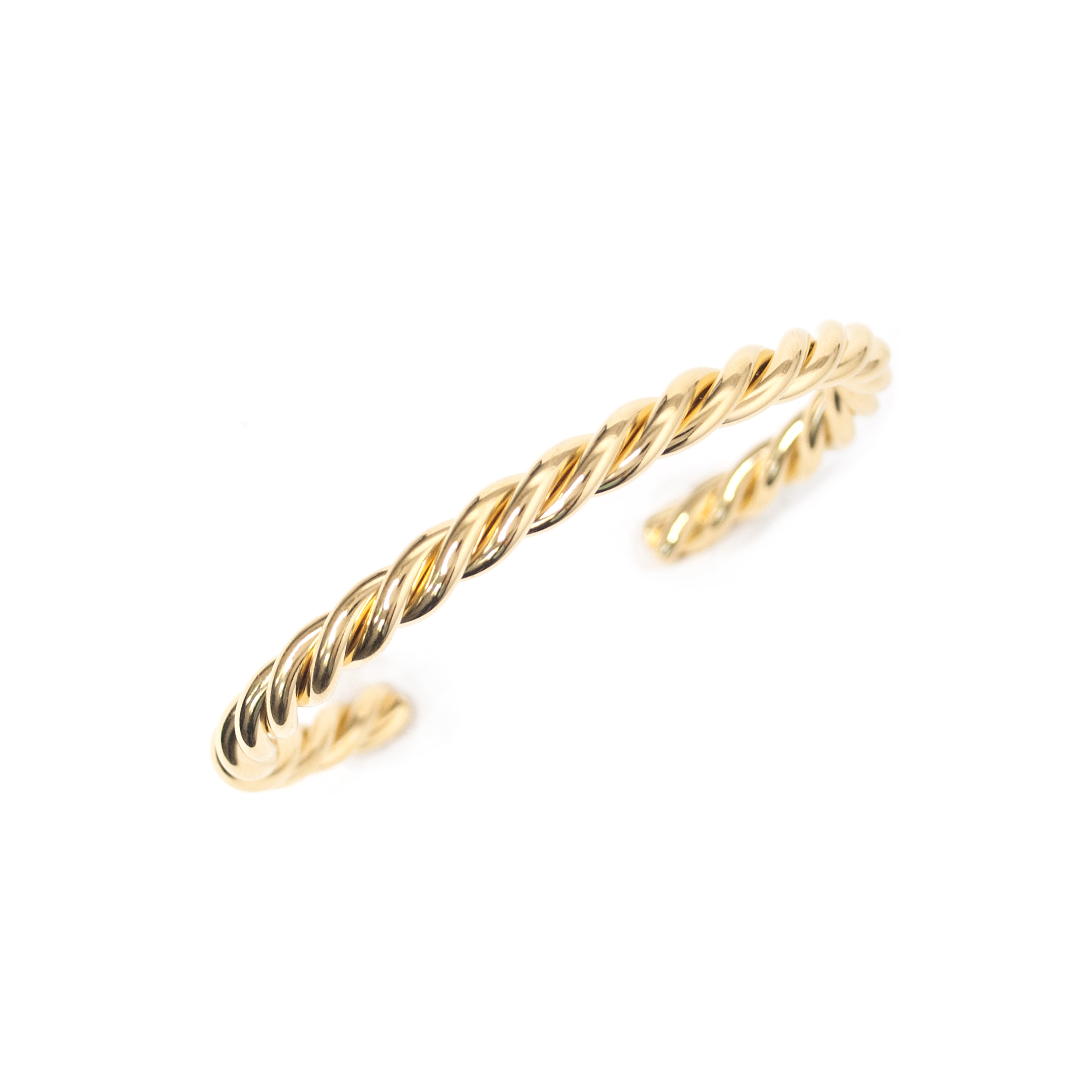 Gold Twisted Rope Cuff Bracelet Leander D'Ambrosia, LLC